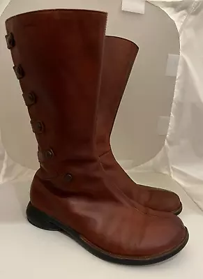 Merrell Tetra Launch Boots Cherry Brown Leather Waterproof Side Zip Sz 8 M Women • $39.99