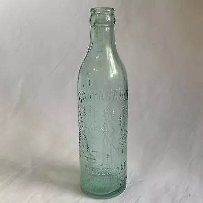 Antique COPPAHAUNK Spring Ginger Ale Indian Bottle Waverly VA  Aqua • $28