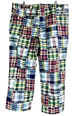 Brooks Brothers Patchwork Madras Mens Pants Chinos Excellent Preowned Condition • $47