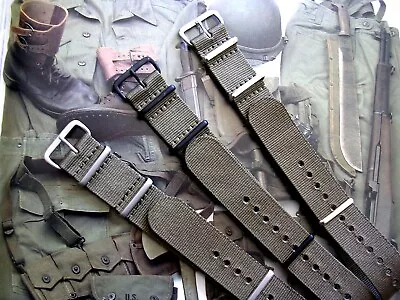 NATO G10 ® Khaki Green HD Nylon Military Dive Watchband RAF Strap Bond IW SUISSE • $9.95