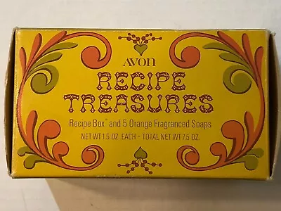 Vintage Avon Recipe Treasures Metal Box With 5 Orange Fragranced Soaps - 7.5 OZ • $12