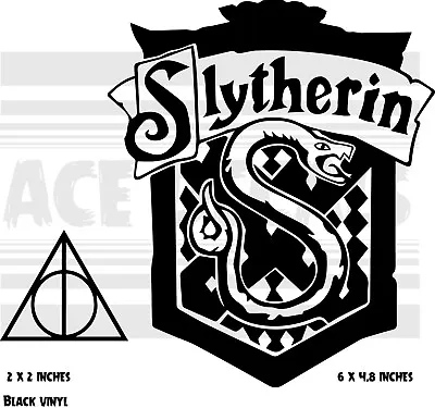 $5.99 • Buy Harry Potter -Slytherin- Deathly Hallows 2 Pack - Vinyl Decal Sticker
