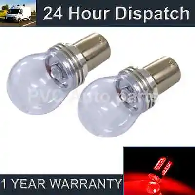 2X 382 1156 BA15s 207 P21W XENON RED 3 CREE LED BRAKE LIGHT BULBS BL203302 • $19.67