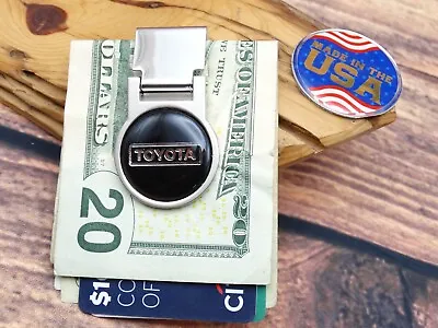 NEW VINTAGE BLACK TOYOYA CAR ADJUSTABLE LOCKING MONEY CLIP WALLET Automotive • $19.99