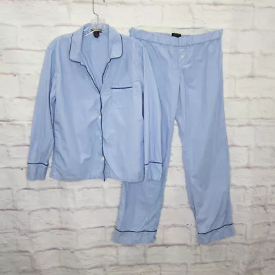J. Crew Women's Vintage Cotton Long Sleeve Pajama Set Light Blue Size S • $30