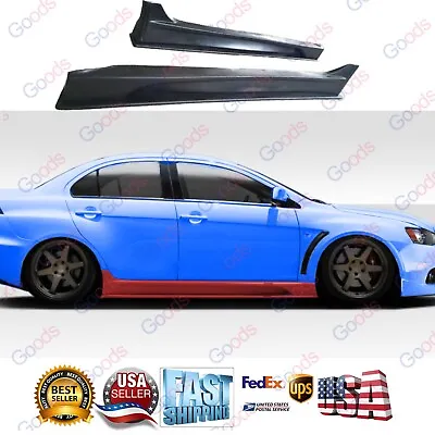 For 2008-2017 Mitsubishi Lancer Evolution MOD Style Black Side Skirts Body Kit • $190