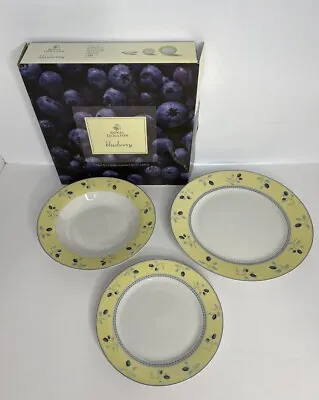 £83.57 • Buy Lot Of 4 Box Sets Royal Doulton Blueberry 3 PIECE Salad Dinner Plate Soup Bowl
