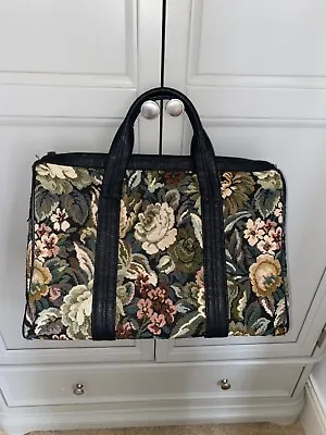 Vintage Tapestry Carpet Bag Handbag Gladstone Retro Floral Woven #1980s 80s • £24.99