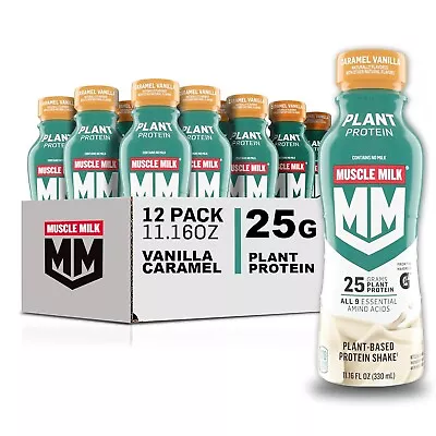 Muscle Milk Plant Based Protein Shake Vanilla Caramel 11.16 Fl Oz (Pack Of 12) • $39.20