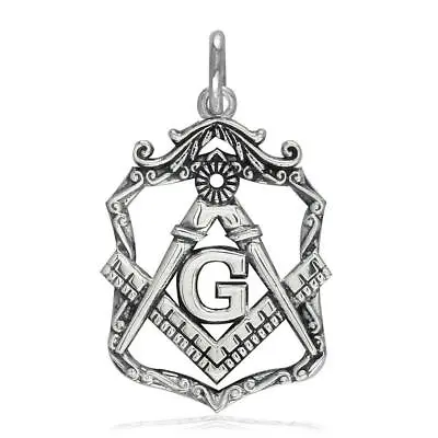 Small Open Masonic Initial G Charm In 14k White Gold • $399