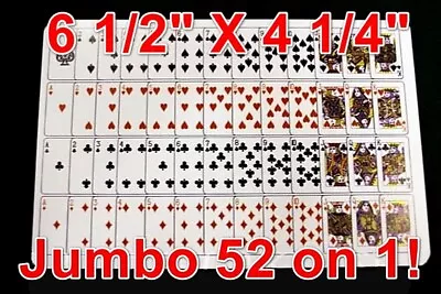 Magic Jumbo 52-on-1 Gag Card Novelty Trick Stage-Size 6 1/2  X 4 1/4  - NEW! • $4.88