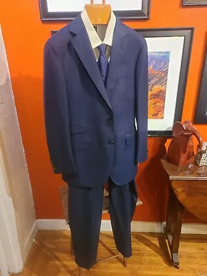 Suit Supply  Sienna  Blue Suit Flat Front Surgeon's Cuffs New No Tags 40R • $223.99