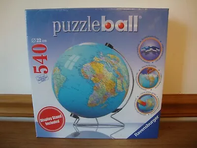 New Ravensburger Puzzleball World Globe Sphere 3D Puzzle 540 Pcs & Display Stand • $13.99