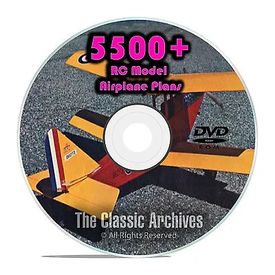 5500 RC Model Airplane Plans Gliders Electric Scale Templates PDF DVD G51 • $12.49
