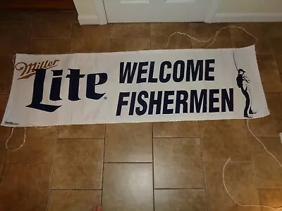Miller Lite Beer Advertising     Welcome Fisherman    Vinyl Banner Fishing Items • $25