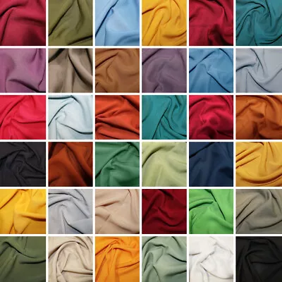 100% Viscose Chalis Fabric Plain Coloured 140cm Wide Dressmaking Material • £3.95