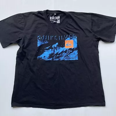 Y2K Quiksilver The Mountain Mens T-shirt Size XXL Black Surfwear Beach Waves • $22.95