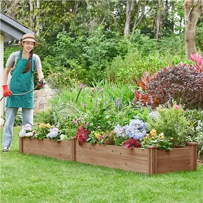  Wooden Raised Garden Bed Divisible Planter Box For Yard/Vegetable/Flower/Herbs • $69.99