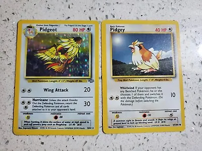 $20 • Buy Pokemon TCG - WOTC Unlimited Jungle Pidgeot Holo Rare Card 8/64 & Pidgey- LP/NM