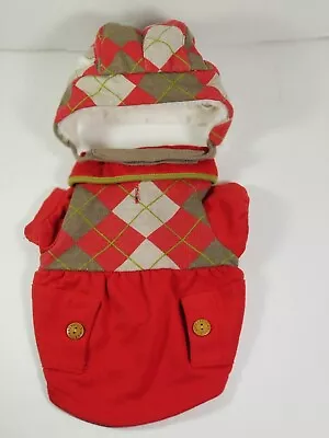 Martha Stewart Pets Dog Jacket & Furry Hat Small - Red & Green. • $11.49