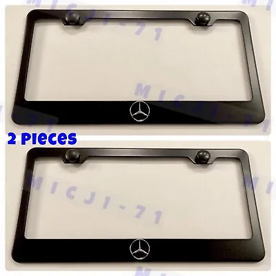 X2 3D Mercedes Benz Emblem Stainless Steel License Plate Frame Holder Tag • $37.99