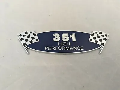 Ford 351 High Performance Checkered Flag Emblem Race Chrome Windsor Cleveland  • $12.99