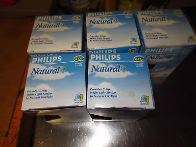 5 Phillips 40 Watt Soft White G25 Shape Vanity Globe Light Bulb Natural • $12