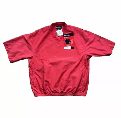 NWT Footjoy Mens Short Sleeve Wind Shirt Golf Pullover Red Size Large $54 • $35