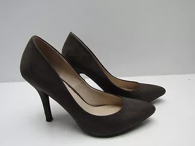 Grey Faux Suede Stiletto Heel Shoes 'London Rebel' UK Size 7 Heel Height 4  • £4.50