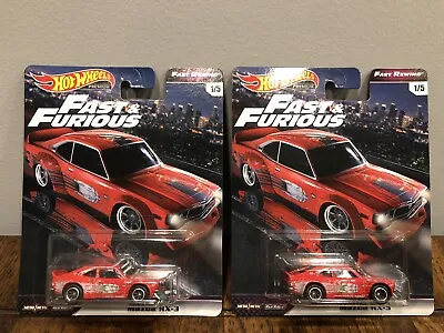 Hot Wheels - Mazda RX-3 (Red) Fast & Furious Fast Rewind - Lot Of 2 • $25.99