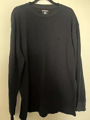 Akademiks Shirt Mens 3XL Black LongSleeve Thermal Waffle Knit Casual Outdoor • $15.99