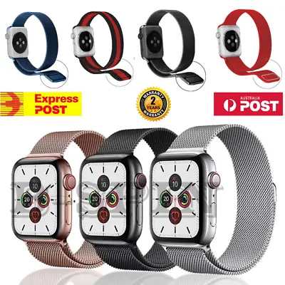 $10.99 • Buy For Apple Watch Series 8 7 SE 6 5 4 3 2 Milanese Magnetic Stainless Steel Band