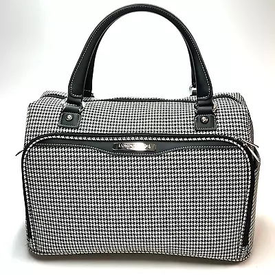 LONDON FOG Oxford Iii 17  Houndstooth Cabin Bag Carry-On 17-Inch Black-white • $57.87