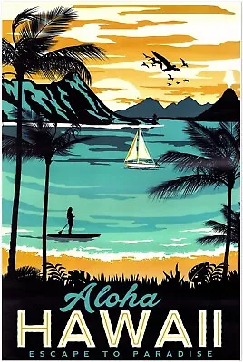 Hawaii Aloha - Vintage Travel Poster Retro Posters • $14.99