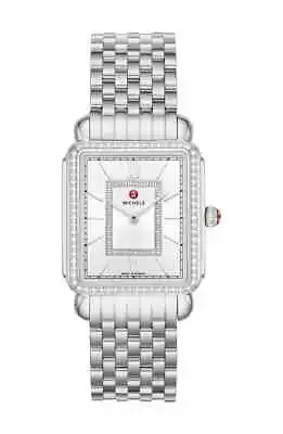 New Michele Deco Ii Diamond Stainless Steel Watch Mww06x000038 • $1295