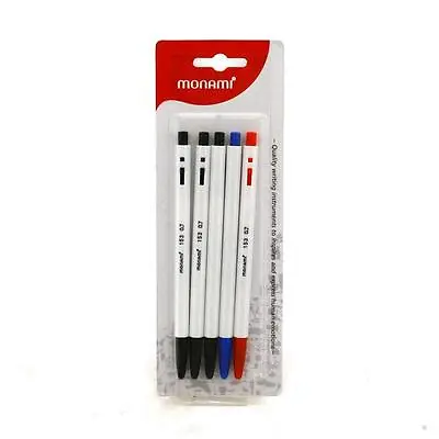 MONAMI 153 0.7mm Ballpoint Pen 5pcs(Black X 3 Red X 1 Blue X 1) Made In Korea • $24.90