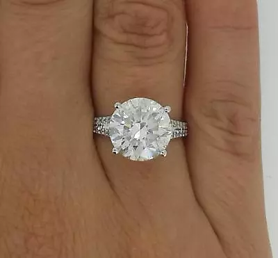 3 Ct Pave 4 Prong Round Cut Diamond Engagement Ring VS2 D White Gold 14k • $5790