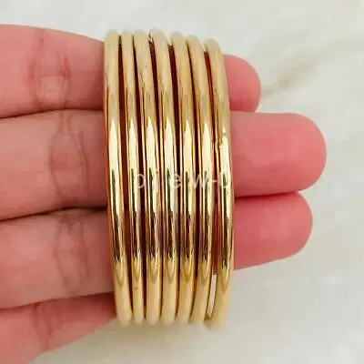 Set Of 7 Bangles Solid Brass Bangles Stacking Bangle 7 Day Bangle For Woman T26 • $14.99