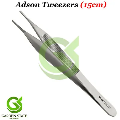Dental Adson Tweezers 15cm Plier Cotton Dressing Medical Thumb Forceps Serrated • $5.88