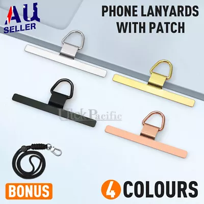 Metal Patch Mobile Phone Lanyard With Free Adjustable Hanging Neck Wrist Strap • $7.95