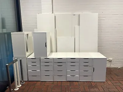 $50 • Buy IKEA Alex White Drawers Office Storage Unit Work Bench Desk Top Fit Out Lot