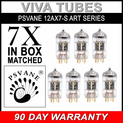 $446.14 • Buy Gain Matched Septet (7) Psvane 12AX7-S ECC83 Gold Pins Art Series Vacuum Tubes