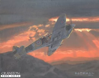 £500 • Buy 92 Sqn Spitfire Small Aviation ORIGINAL PAINTING Flt Lt Eddie Edwards