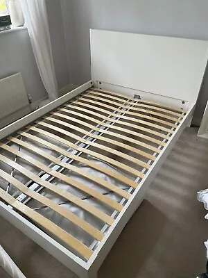 Ikea Double Bed Frame White • £15