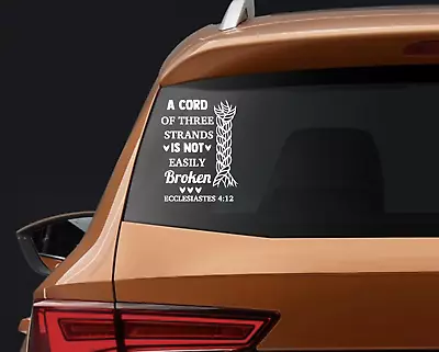 Vinyl Decal Car Truck Sticker Bible Verses Ecclesiastes 4:12 • $16.86