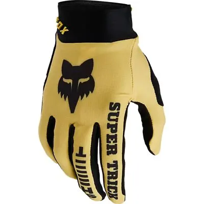 Fox Racing Mens Defend Super Trick Pear Full Finger Mountain Bike Yellow Gloves • $16.69