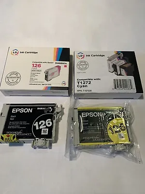 Epson 126 Black Cyan Magenta Yellow Ink Cartridge New Sealed Bag Lot Of 4 • $12