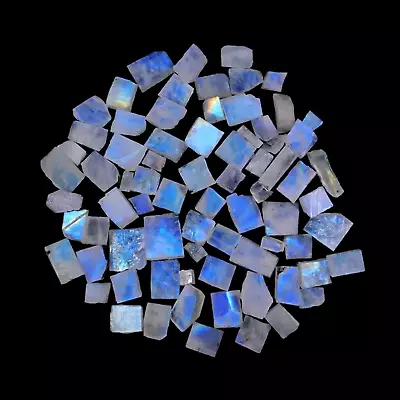 10 Piece AAA Rainbow Moonstone Raw 6-8 MM Size Moonstone Rough Crystal Jewelry • $10.26