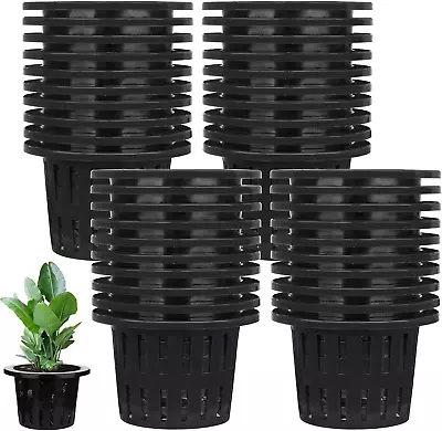 Jucoan 40 Pack 4 Inch Net Pots Garden Slotted Mesh Net Cups Plastic Orchids • $27.79