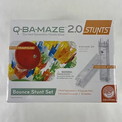 Mindware Q-BA-MAZE 2.0 Stunt Bounce Stunt Set 10 Marbles Trampoline NEW SEALED • $29.95